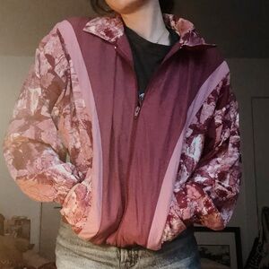 Weekend Edition Oversized Pink Floral Bomber Jacket